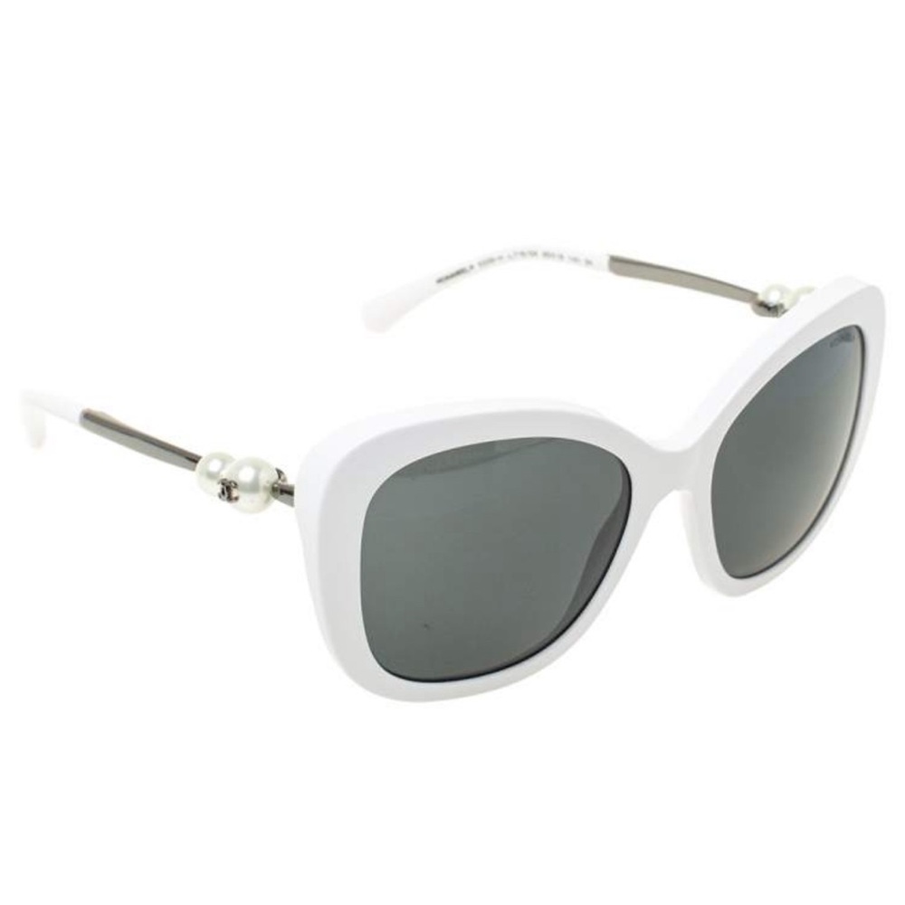 Chanel White Pearl Embellished 5339H Square Sunglasses